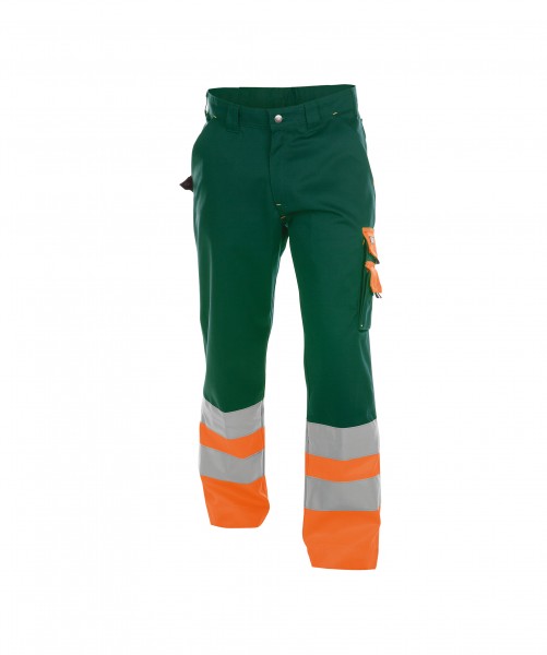 OMAHA_High-visibility-work-trousers_Bottle-green-Fluo-orange_FRONT_1