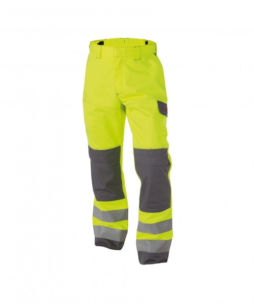 MANCHESTER_Two-tone-multinorm-high-visibility-work-trousers-with-knee-pockets_Fluo-yellow-Cement-grey_FRONT_1